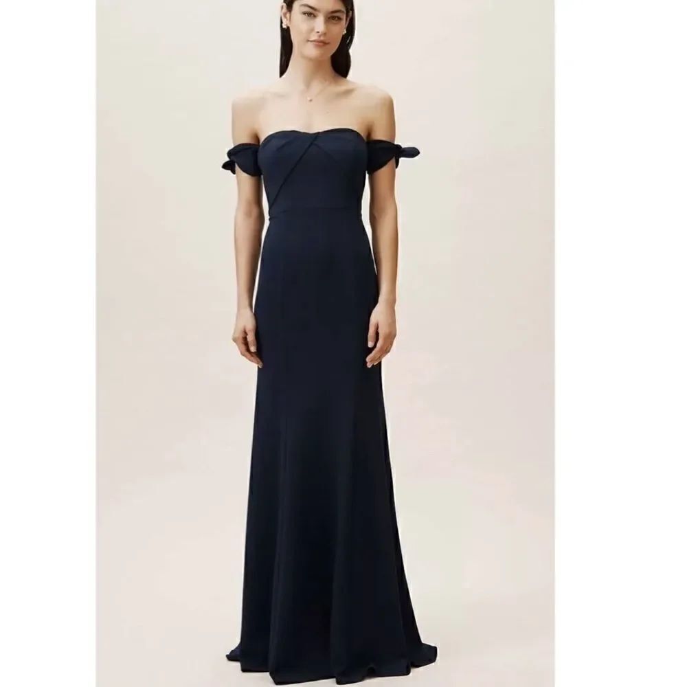 💯 BHLDN Watters Delilah Dress Navy blue